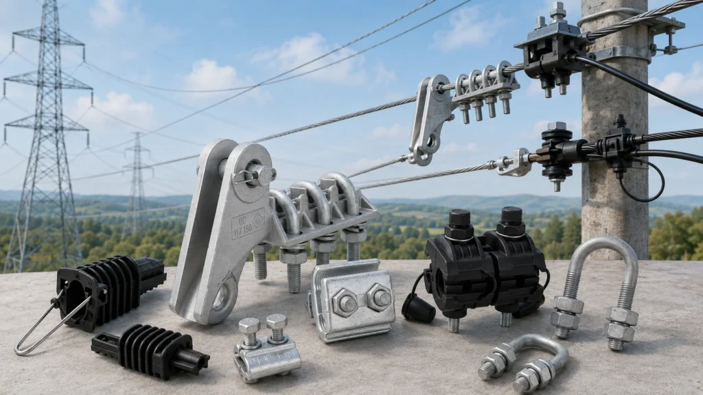 electrical power lines and power line fittings