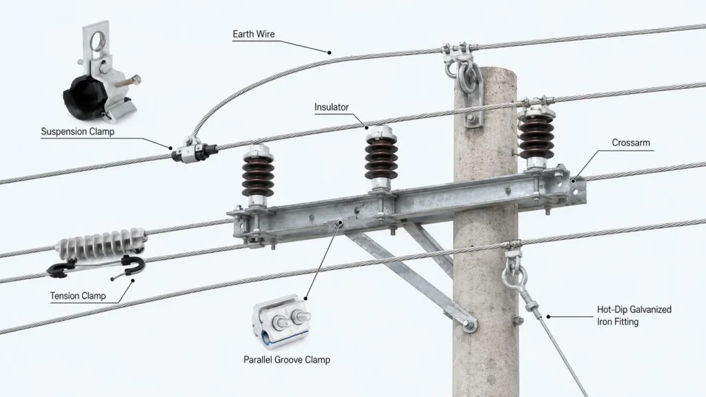 overhead power line components and fittings