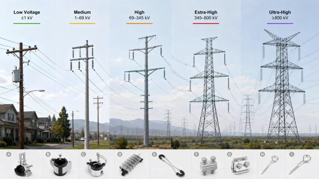 overhead power line voltage classification
