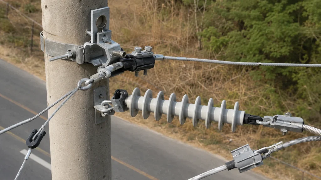 power line clamps and fittings installation