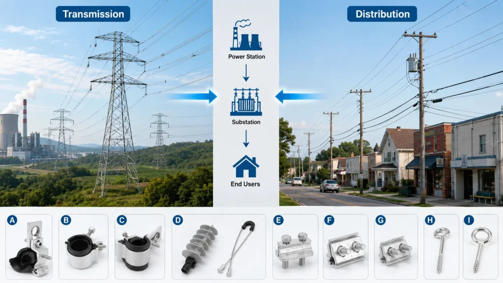 transmission lines vs distribution lines